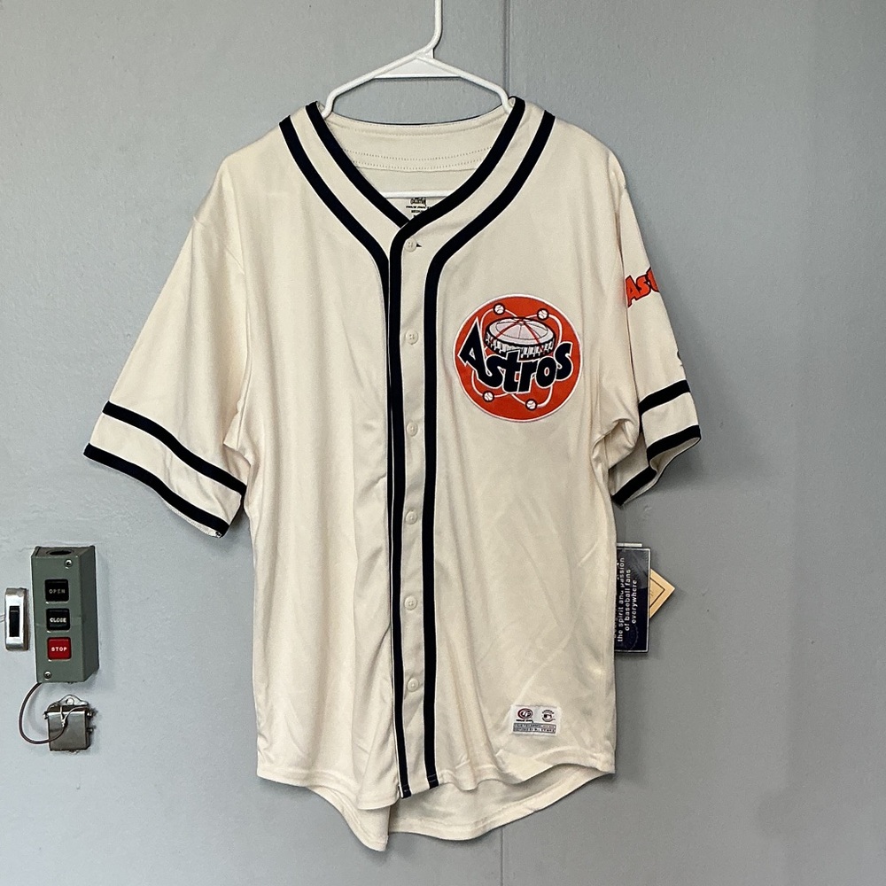 Houston Astros Cream Baseball Jersey with Black Trim